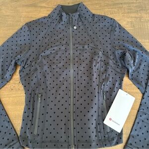 LULULEMON DEFINE CROPPED JACKET NULU POLKA DOT FLOCKED BLACK NEW SZ 6